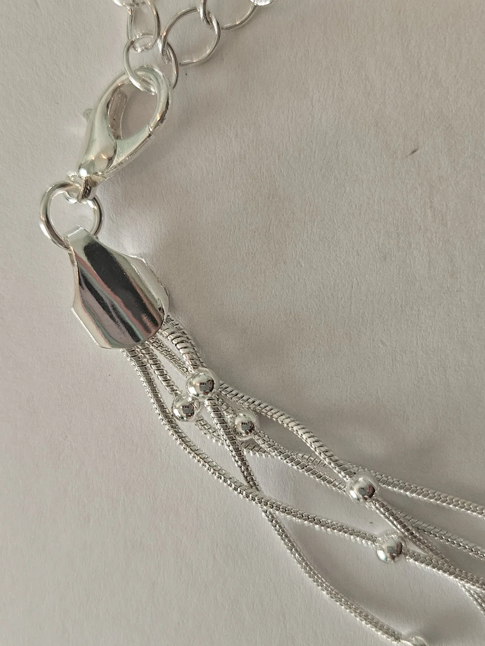 NWT Silver Multi-Strand Beaded Bracelet Bridal Wedding Prom Party Feminine - Picture 3 of 6